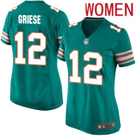 Women Miami Dolphins 12 Bob Griese Nike Green Alternate Game NFL Jersey